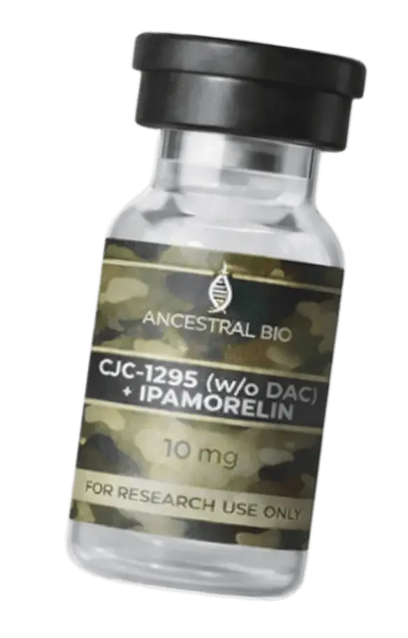 Ancestral Bio Homepage Showcase - CJC-1295 (w/o DAC) and Ipamorelin 10mg Peptide Research Vial