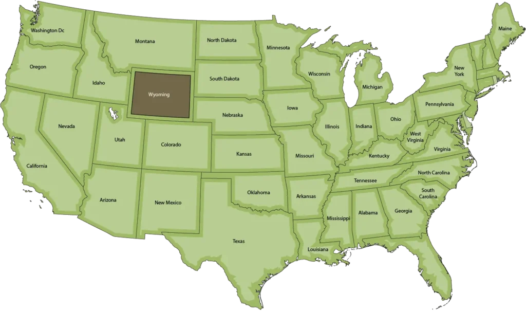 Ancestral Bio Wyoming state-wide research compound distribution map